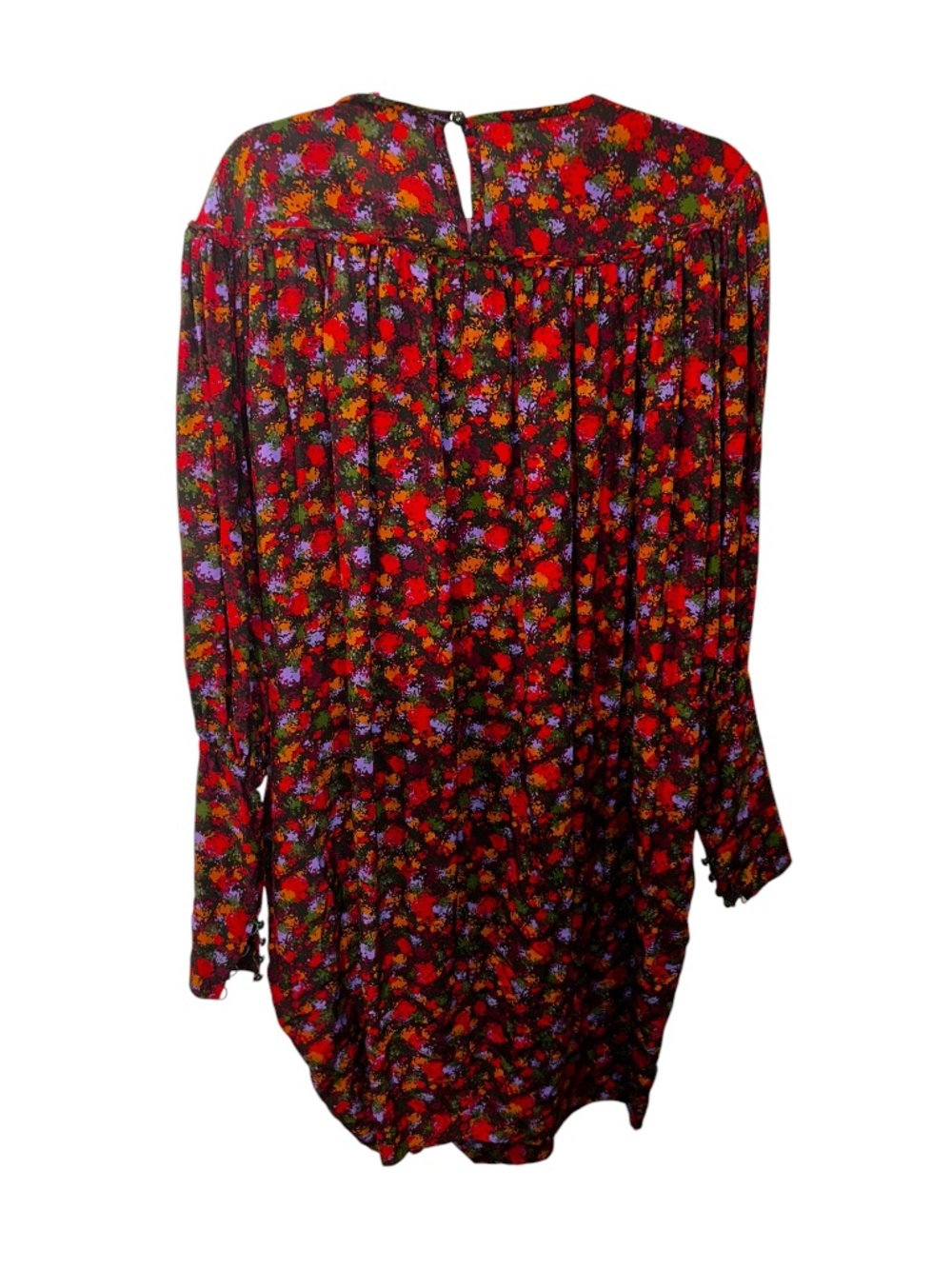 Yves Saint Lauren YSL vintage red purple orange floral print dress 34 S - Picture 6 of 6